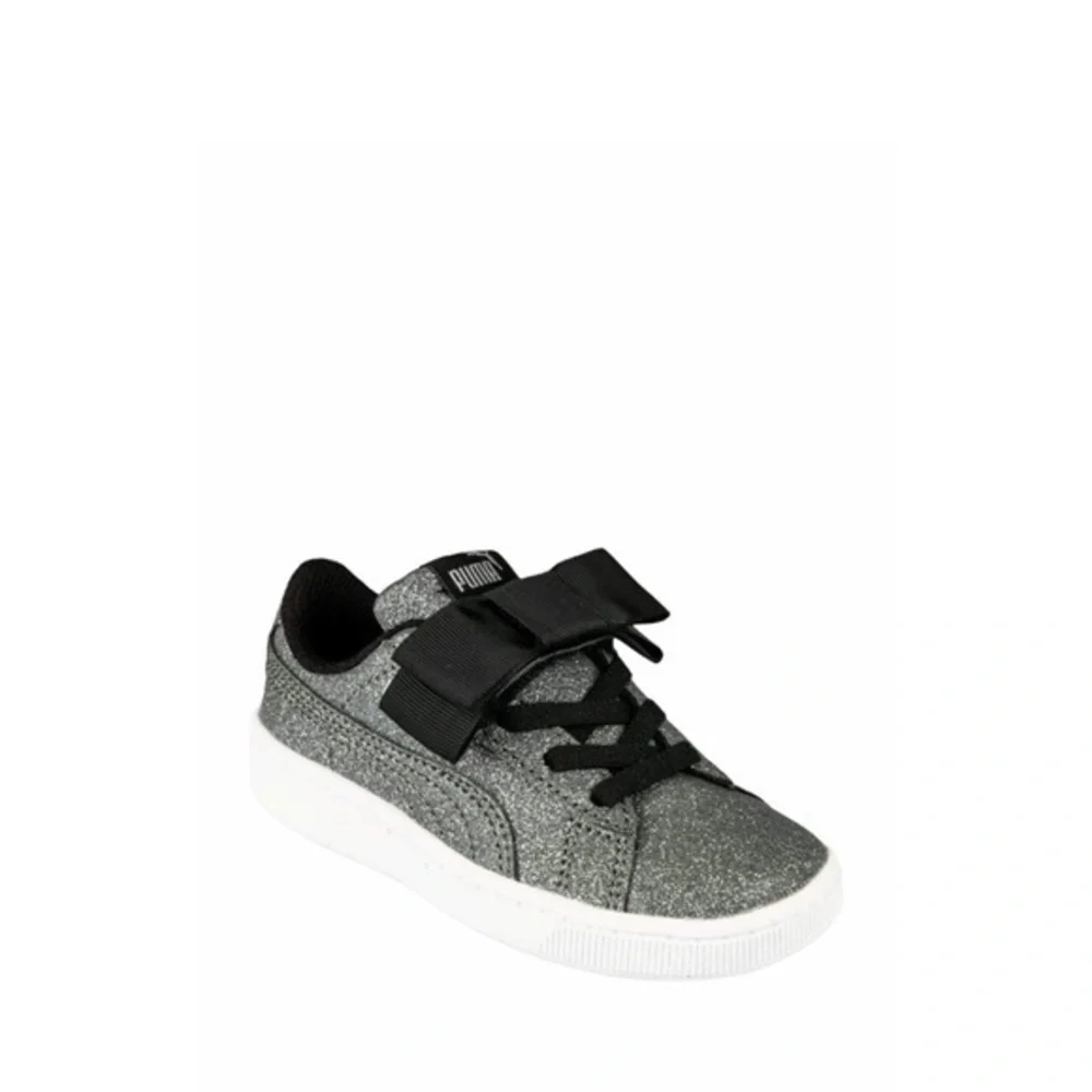 Puma Vikky Black‎ & Silver Glitz Bow Sneakers